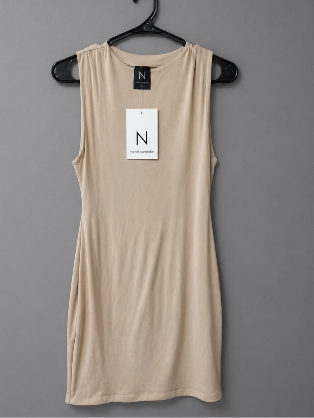 Naked Wardrobe Tan Sleeveless Dress
